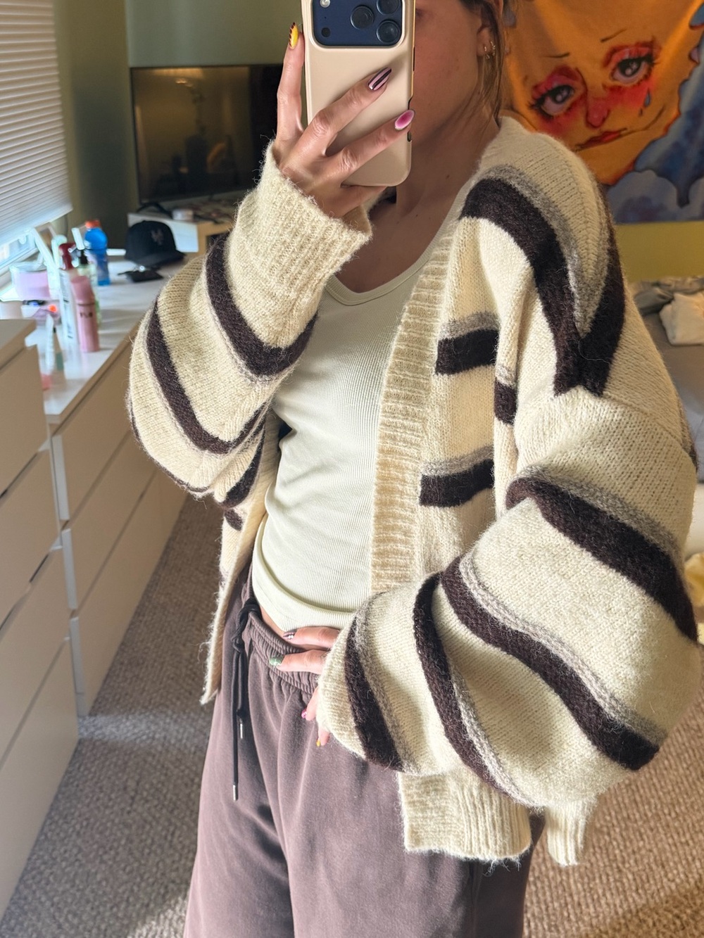 striped cardigan